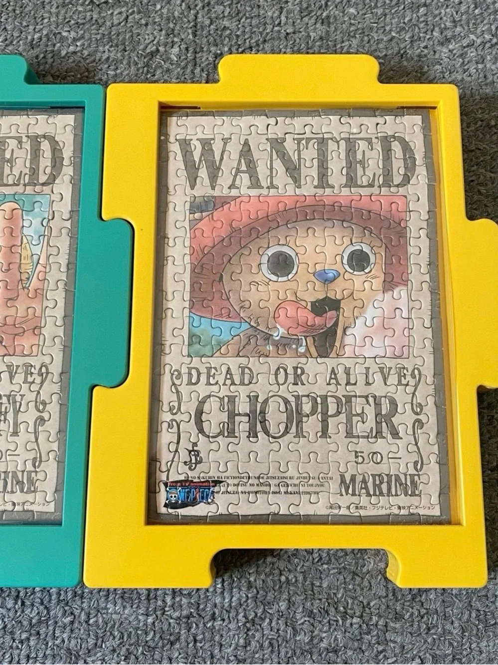Onepiece Wanted Poster Wall Art Set - Teal & Yellow Frames
